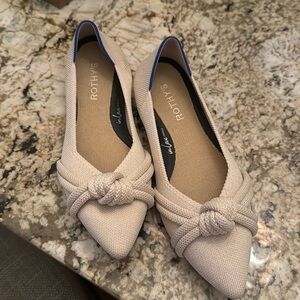 Rothy's Cream Flats with Bow Detail